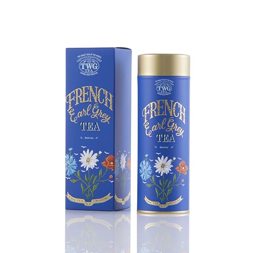 TWG Tea | French Earl Grey Tea | Schwarzer Tee | Bergamotte und Blaue Kornblumen | Haute Couture Dose, 100G | Geschenkset von TWG Tea