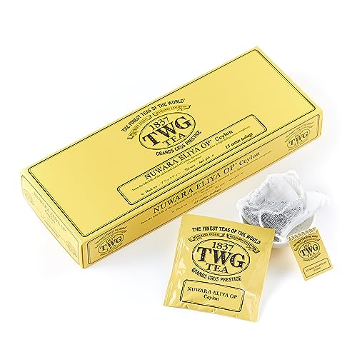 TWG Tea | Nuwara Eliya Orange Pekoe Tea, Ceylon-Gartenschwarztee in 15 handgenähten Teebeuteln aus Baumwolle in einer Geschenkbox, 37,5 g von TWG Tea