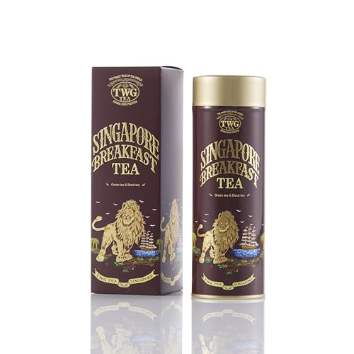 TWG Tea | Singapore Breakfast Tea | Schwarzer Tee und Grüner Tee | Vanille & Gewürze | Haute Couture Dose, 100G | Geschenkset von TWG Tea