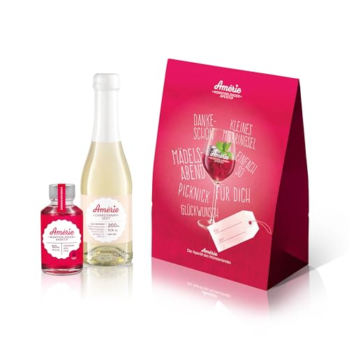 Amerie Genussmoment Geschenkset: 1x Sasse Amérie Chardonnay Sekt (200 ml 12,5% Vol.) & 1x Sasse Amérie Münsterländer Aperitif (50 ml 16% Vol.) von Tabakland ...ALLES WAS ANMACHT!