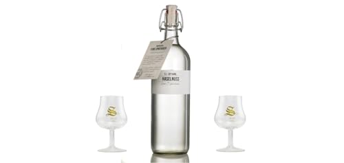 BIRKENHOF Haselnuss Geschenkset | 40% Vol. | 1000ml | Inkl. 2 Gläsern | Verschiedene Geschenkoptionen (ohne Geschenkverpackung, Signatory-Tastingglas) von Tabakland ...ALLES WAS ANMACHT!