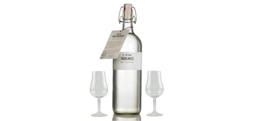 BIRKENHOF Haselnuss Geschenkset | 40% Vol. | 1000ml | Inkl. 2 Gläsern | Verschiedene Geschenkoptionen (ohne Geschenkverpackung, Tastingglas) von Tabakland ...ALLES WAS ANMACHT!