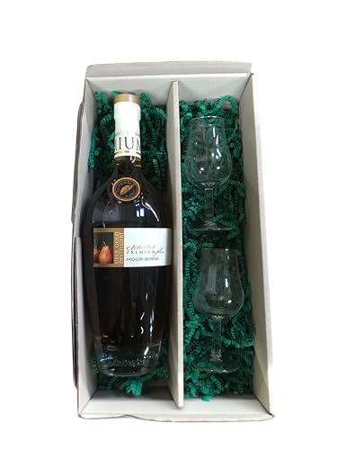Frohe Ostern Geschenkset - Scheibel Premium Plus Moor-Birne Brandy 40% Vol. + 2 hochwertige Gläser im Oster-Geschenkset (1 x 0,7 Ltr.) von Tabakland ...ALLES WAS ANMACHT!
