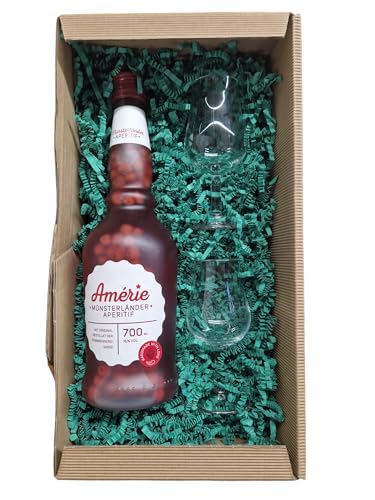 Likör SASSE Amerie Münsterländer Aperitif 16% Vol + 2 hochwertige Gläser im Oster-Geschenkset von Tabakland ...ALLES WAS ANMACHT!