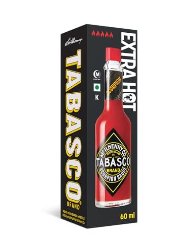 TABASCO Scorpion Sauce, 1x 60ml, sehr scharfe Chili Sauce, Scoville Bewertung: 23.000-33.000, 10x schärfer als Original Red Sauce, 100% natürlich, Glasflasche von TABASCO