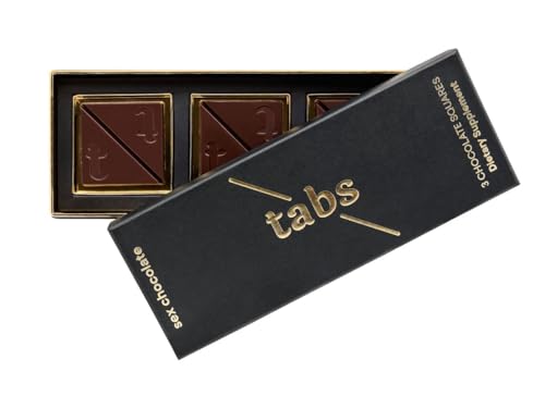 Tabs Chocolate Squares for Couples (1 Box) - Dark Chocolate Bar to Improve Mood - Vegetarian, Gluten-Free for Men & Women von Tabs