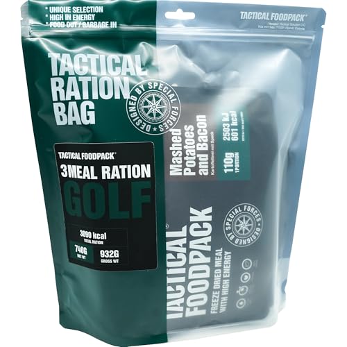 Tactical Foodpack 3 Mahlzeiten Ration Golf, zum Campen, Outdoor und Tekking, 706 g von Tactical Foodpack