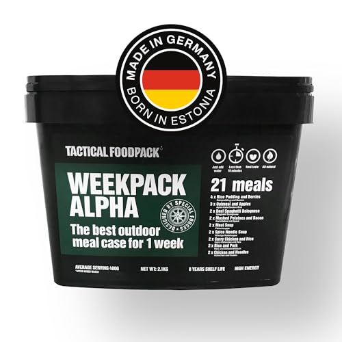 Tactical Foodpack Weekpack Alpha (21 Mahlzeiten) - Gefriergetrocknete Mahlzeiten I zum Verzehr bereit I MRE I Survival I Outdoor Nahrung I Trekking Nahrung I Expedition I Office von Tactical Foodpack