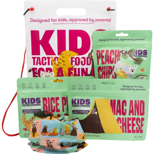 Tactical Foodpack KIDS Combo Forest - gefriergetrocknete Mahlzeiten I 1-Tages-Combopack + Überraschung I zum Verzehr bereit I Outdoor Nahrung I Trekking Nahrung I Camping I Wanderung von Tactical Foodpack