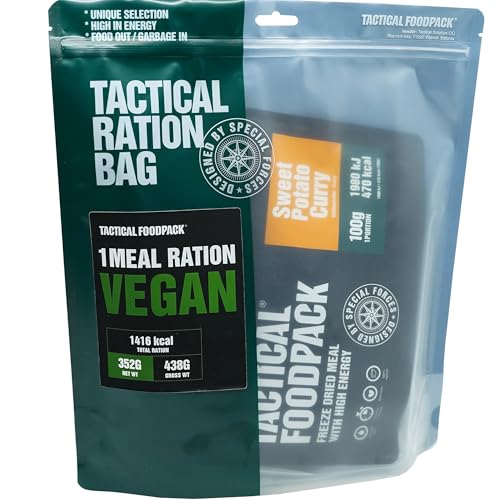 Tactical Foodpack Ration Vegan - Gefriergetrocknete Mahlzeiten I zum Verzehr bereit I MRE I Survival I Outdoor Nahrung I Trekking Nahrung I Expedition I Office von Tactical Foodpack