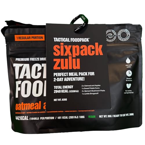 Tactical Foodpack Sixpack Zulu (6 Mahlzeiten) - Gefriergetrocknete Mahlzeiten I zum Verzehr bereit I MRE I Survival I Outdoor Nahrung I Trekking Nahrung I Expedition I Office von Tactical Foodpack