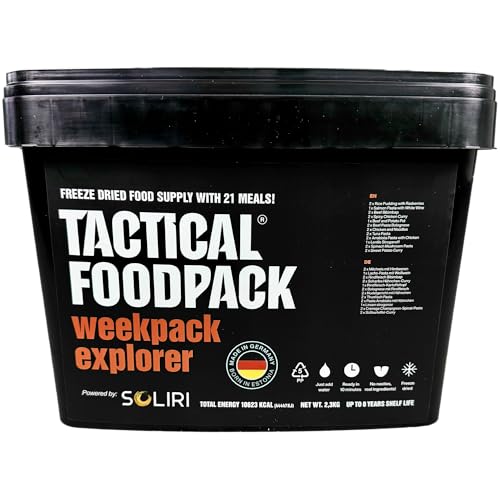 Tactical Fooodpack - Explorer | 21 x gefriergetrocknete Premium Mahlzeiten - Instant Outdoor Nahrung für Camping, Trekking und Büro | Natürliche Zutaten, Lange Haltbarkeit. NEUE REZEPTUR von Tactical Foodpack