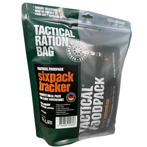 Tactical Fooodpack - Tracker | 6 x gefriergetrocknete Premium Mahlzeiten - Instant Outdoor Nahrung für Camping, Trekking und Büro | Natürliche Zutaten, Lange Haltbarkeit. NEUE REZEPTUR von Tactical Foodpack