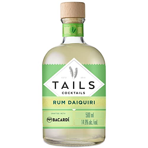 Tails Cocktails Rum Daiquiri, mit BACARDÍ Rum gemixt, Ready-To-Drink Getränke-Mix für 4 servierfertige Cocktails in Barqualität, einfach mit Eis shaken, 14,9% Vol., 50 cl/500 ml von Tails