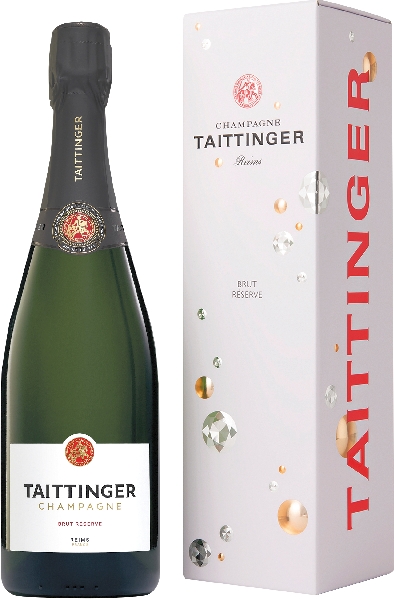 Taittinger Champagne Brut Reserve in Diamond Geschenkverpackung Jg. 40 Proz. Chardonnay, 40 Proz. Pinot Noir, 20 Proz. Pinot Meunier