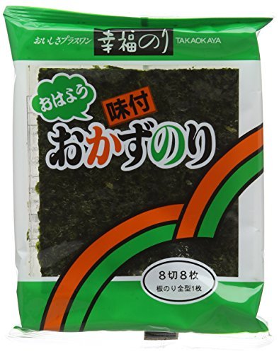 Takaokaya Ajitsuke Ohayo Nori Snacks, Seetang, 8 Stück von Takaokaya