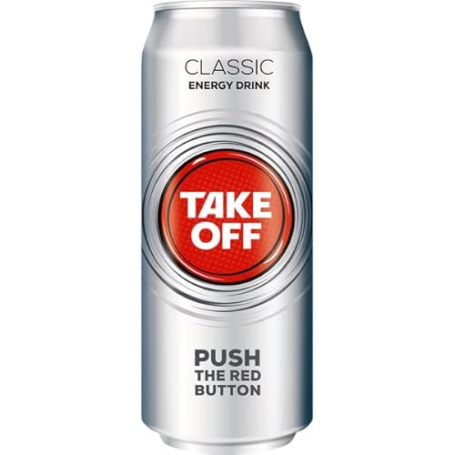 Take Off Energy Drink Classic 24 x 0,5l - inkl. 6 Euro DPG EINWEG Pfand - sometimes you just need to push the red button von Take Off