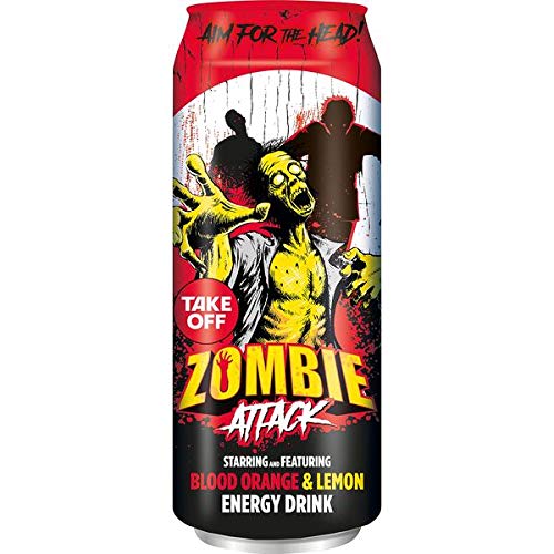 12 Dosen Take Off Drink Zombie Attack Blood Orange Lemon a 500 ml in Dose inc. 3,00€ EINWEG Pfand von Ewbob