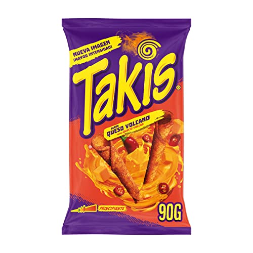 Takis Chips Box - 3 x 90gr Takis queso volcano. Hot Chilli Pepper Tortilla Chips. Party Mix Snack von Takis