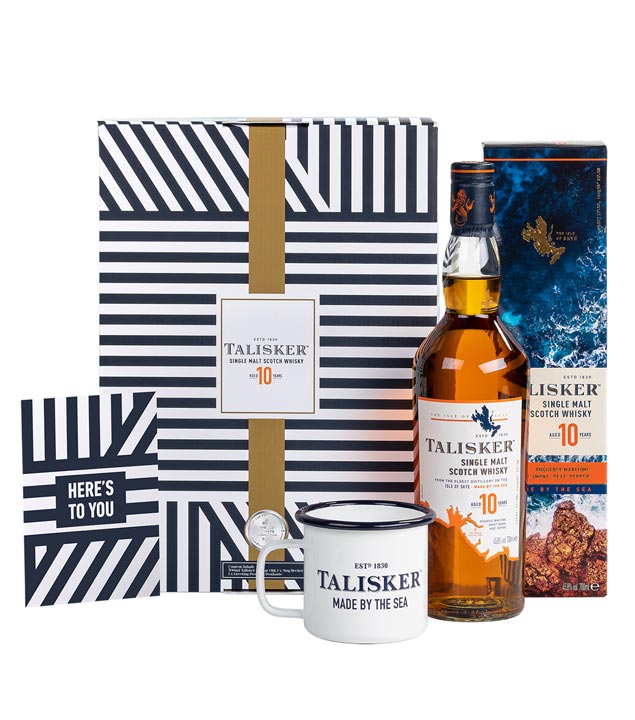 Talisker 10 Jahre Whisky Geschenkset mit Becher & Karte (45,8 % Vol., 0,7 Liter) von Talisker Distillery