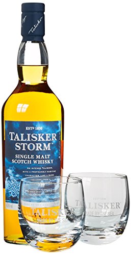 Talisker Storm Whisky mit Geschenkverpackung mit 2 Gläsern (1 x 0.7 l) von Talisker