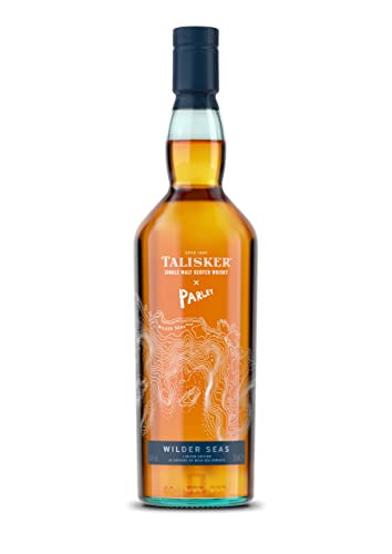 Talisker x Parley – Wilder Seas | Single Malt Scotch Whisky | Limitierte Edition | Flasche aus 100 % recyceltem Glas | geeignetes Geschenk für Whisky-Liebhaber | 48,6 % vol | 700 ml Einzelflasche | von Talisker