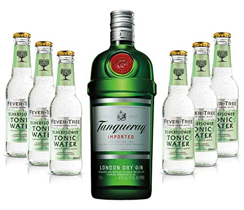 Gin Tonic Set - Tanqueray London Dry Gin 0,7l 700ml (47,3% Vol) + 6x Fever Tree Elderflower Tonic Water 200ml inkl. Pfand MEHRWEG von Tanqueray-Tanqueray