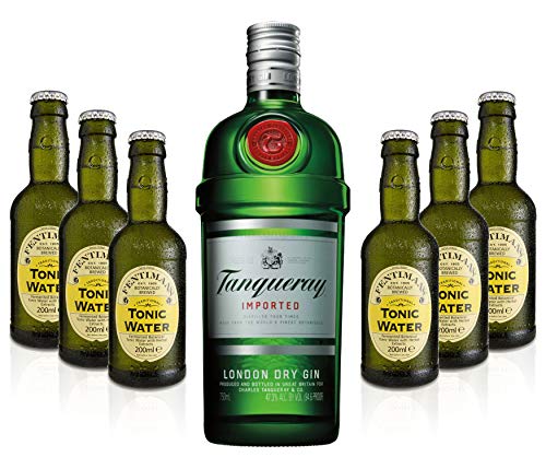 Gin Tonic Set - Tanqueray London Dry Gin 0,7l 700ml (47,3% Vol) + 6x Fentimans Tonic Water 200ml inkl. Pfand MEHRWEG von Tanqueray-Tanqueray