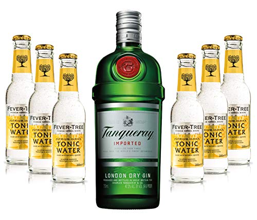 Gin Tonic Set - Tanqueray London Dry Gin 0,7l 700ml (47,3% Vol) + 6x Fever Tree Tonic Water 200ml inkl. Pfand MEHRWEG von Tanqueray-Tanqueray
