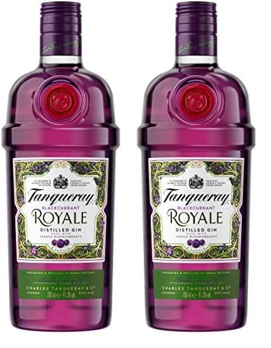 Tanqueray Blackcurrant Royale Gin | Leckeres Johannisbeer-Aroma | Empfohlen für Gin Tonic & Cocktails | 41,3% vol | 700ml Einzelflasche | (Packung mit 2) von Tanqueray