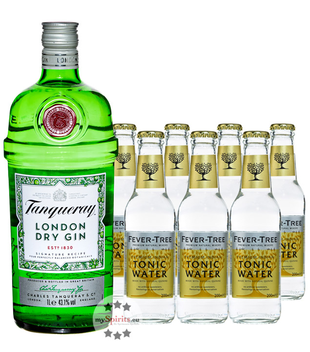 Tanqueray London Dry Gin & Fever-Tree Indian Tonic Set (43,1 % vol., 2,1 Liter) von Tanqueray