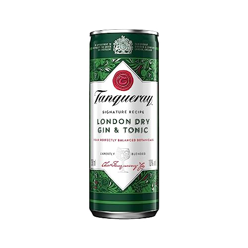 Tanqueray London Dry Gin & Tonic | erfrischendes Mixgetränk für den Sommer | Jetzt trinkfertig in der handlichen Dose für unterwegs | 10% vol | 1 x 250 ml EINWEG Einzeldose von Tanqueray