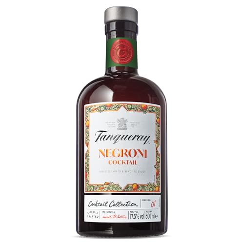 Tanqueray London Dry Gin Negroni Cocktail Drink, 17,5% vol, 50 cl / 500ml Flasche von Tanqueray