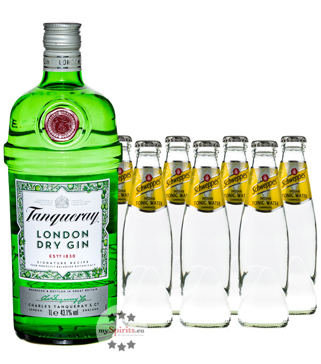 Tanqueray London Dry Gin & Schweppes Indian Tonic Set (43,1 % vol., 2,1 Liter) von Tanqueray