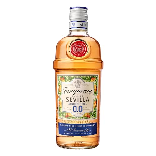 Tanqueray Flor De Sevilla 0,0%, alkoholfreie Gin-Alternative, bittersüßer Geschmack von Sevilla-Orangen vereint mit Gin-Botanicals, spritzig & fruchtig, 700 ml Einzelflasche von Tanqueray