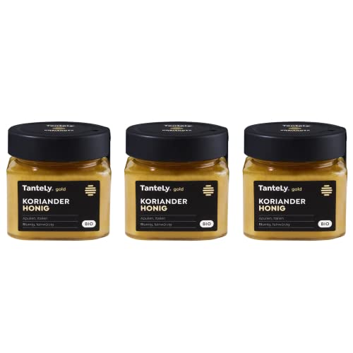 TanteLy Bio Gold Korianderhonig 3er Set für Genuss (3 x 275 g) von TanteLy