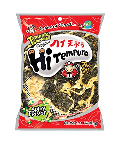 40g Seetang Snack TEMPURA SPICY knusprige Seealgen zum Knabbern Tao Kae Noi HOT von Tao Kae Noi