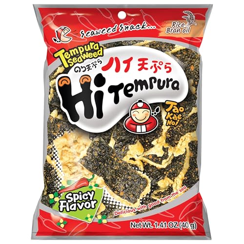 Tao Kae Noi Tempura Seaweed, Algensnack im scharfen Tempuramantel, 40 g (Packung mit 6) von Tao Kae Noi