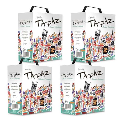 Tapaz - Weißwein Macabeo, Chardonnay in Bag in Box, aus Spanien (4x2,25l) von Tapaz