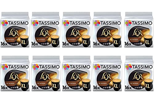 TASSIMO L'OR XL Intensive Kaffeekapseln füllt T-Discs Pods 10er Pack, 160 Getränke nach von Tassimo