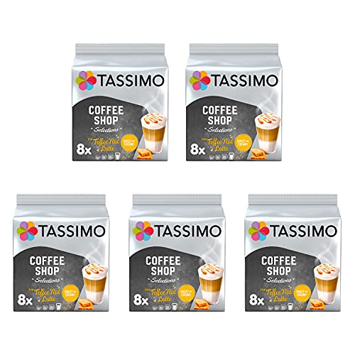 Tassimo Coffee Shop Selection Typ Toffee-Nut Latte-Kaffeepads, 5 Packungen (40 Portionen) von Tassimo