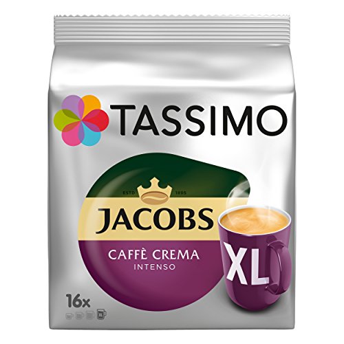 Tassimo Jacobs Caffè Crema Intenso XL, Kaffee Kapsel, Kaffeekapsel, gemahlener Röstkaffee, 16 T-Discs von Tassimo