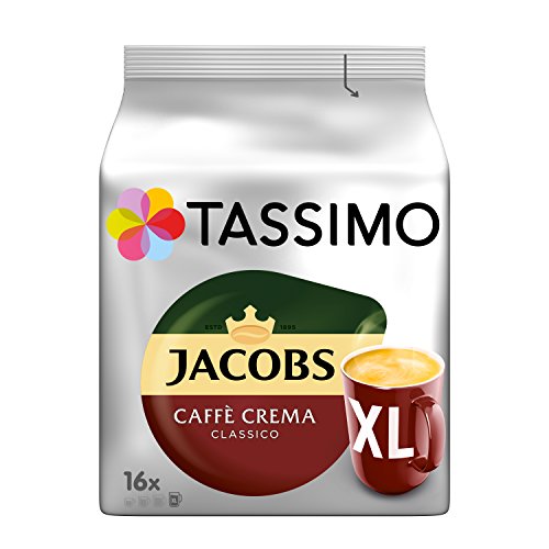 Tassimo Kapseln Jacobs Caffè Crema Classico XL, 80 Kaffeekapseln, 5er Pack, 5 x 16 Getränke von Tassimo