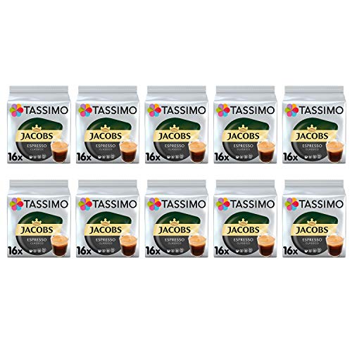 Tassimo Jacobs Espresso Classico Kaffeekapseln, 10 Stück (160 Getränke) von Tassimo