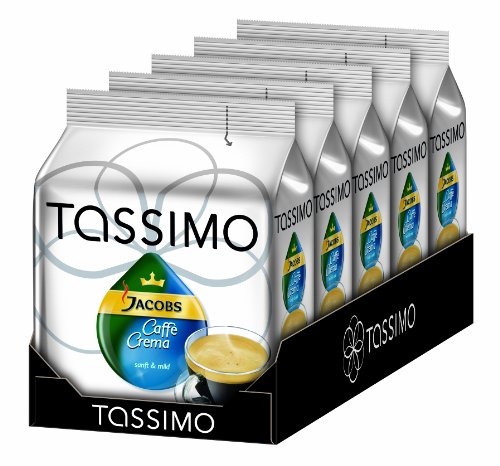 Tassimo Jacobs Krönung Caffè Crema Sanft & Mild, 5er Pack (5 x 16 Portionen) - Auslaufartikel von Tassimo