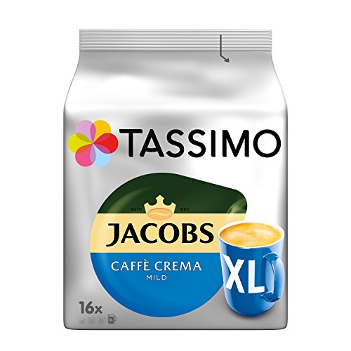 Tassimo Kapseln Jacobs Caffè Crema Mild XL, 16 Kaffeekapseln für 16 Getränke von Tassimo