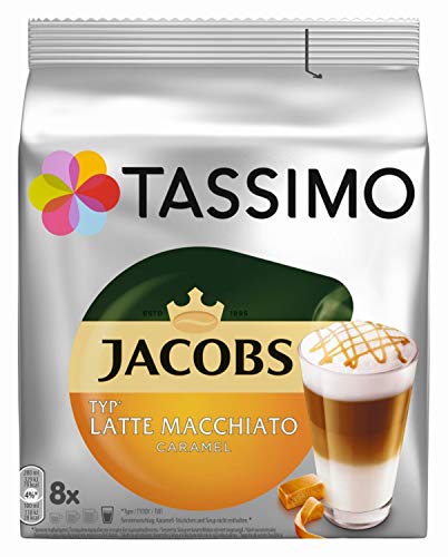 Tassimo Kapseln Jacobs Typ Latte Macchiato Caramel, 8 Kaffeekapseln für 8 Getränke von Tassimo