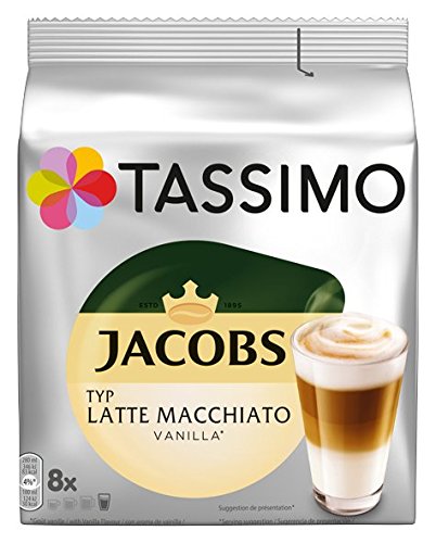 Tassimo Kapseln Jacobs Typ Latte Macchiato Vanilla, 8 Kaffeekapseln für 8 Getränke von Tassimo
