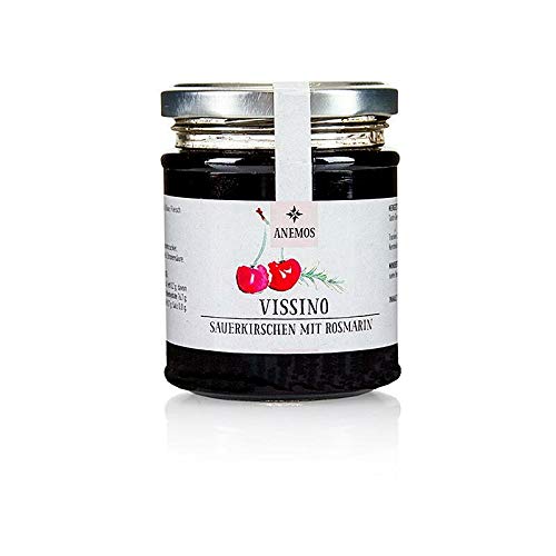 Vissino Sauerkirschen, süß eingelegt mit Honig und Rosmarin, ANEMOS, 265g von Taste Greece GmbH