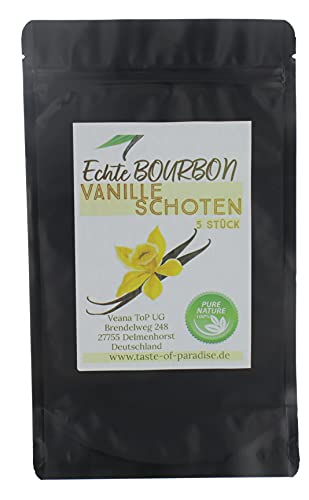 Bourbon Vanilleschoten (100 Stk.) 100% Madagascar + gratis Vanillemesser, Gourmet Premium Qualität 18-20cm, doppelt vakuumverpackt, frisch, Vanillezucker, Vanillesalz von Taste of Paradise by Mauritius